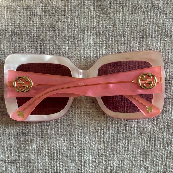 Gucci Women's Sunglasses in Pink and White - Picture 9 of 12